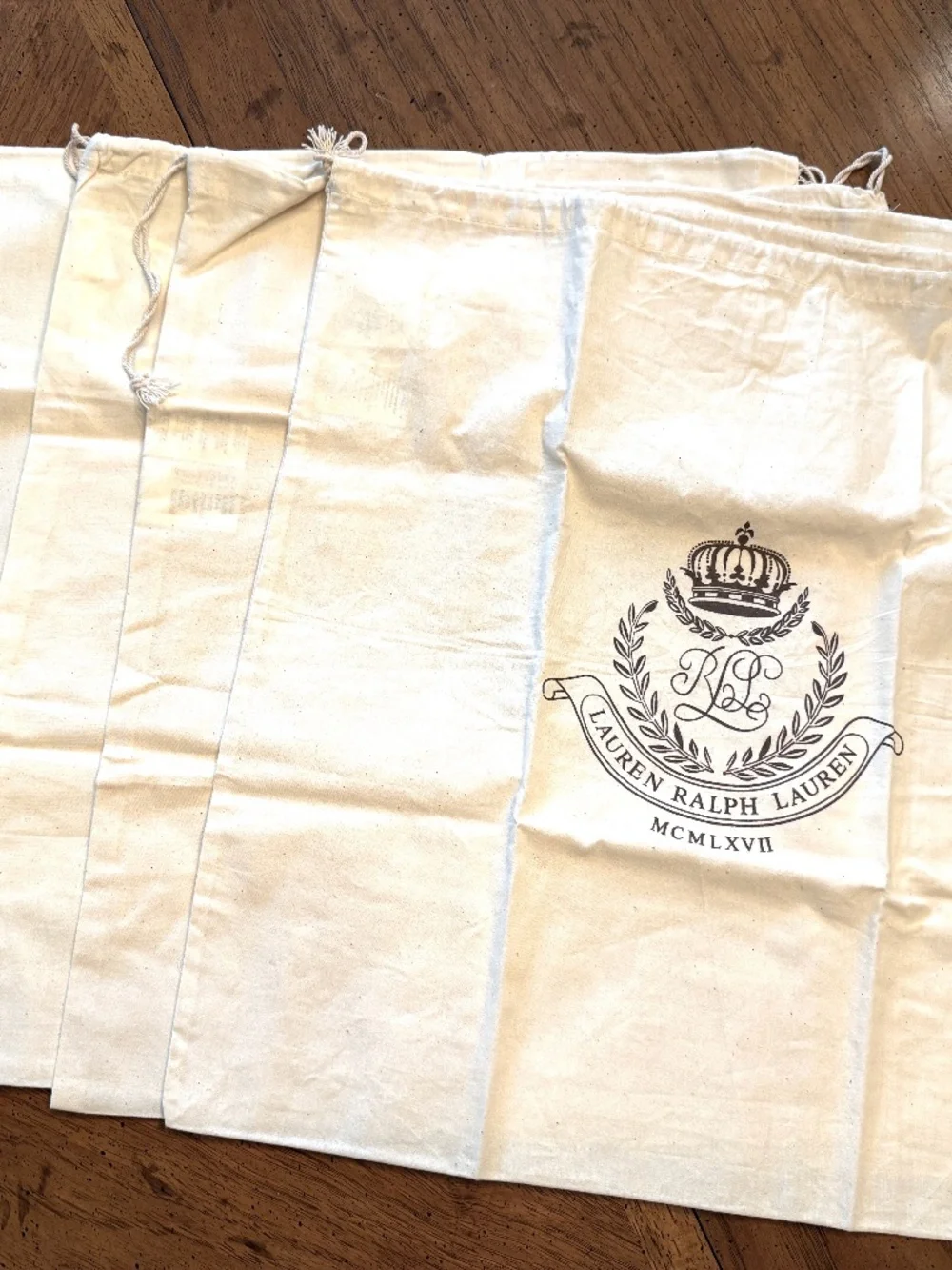 Lauren Ralph Lauren Square Cotton Dust Bags (Set of 4 Bags) for Handbags - New